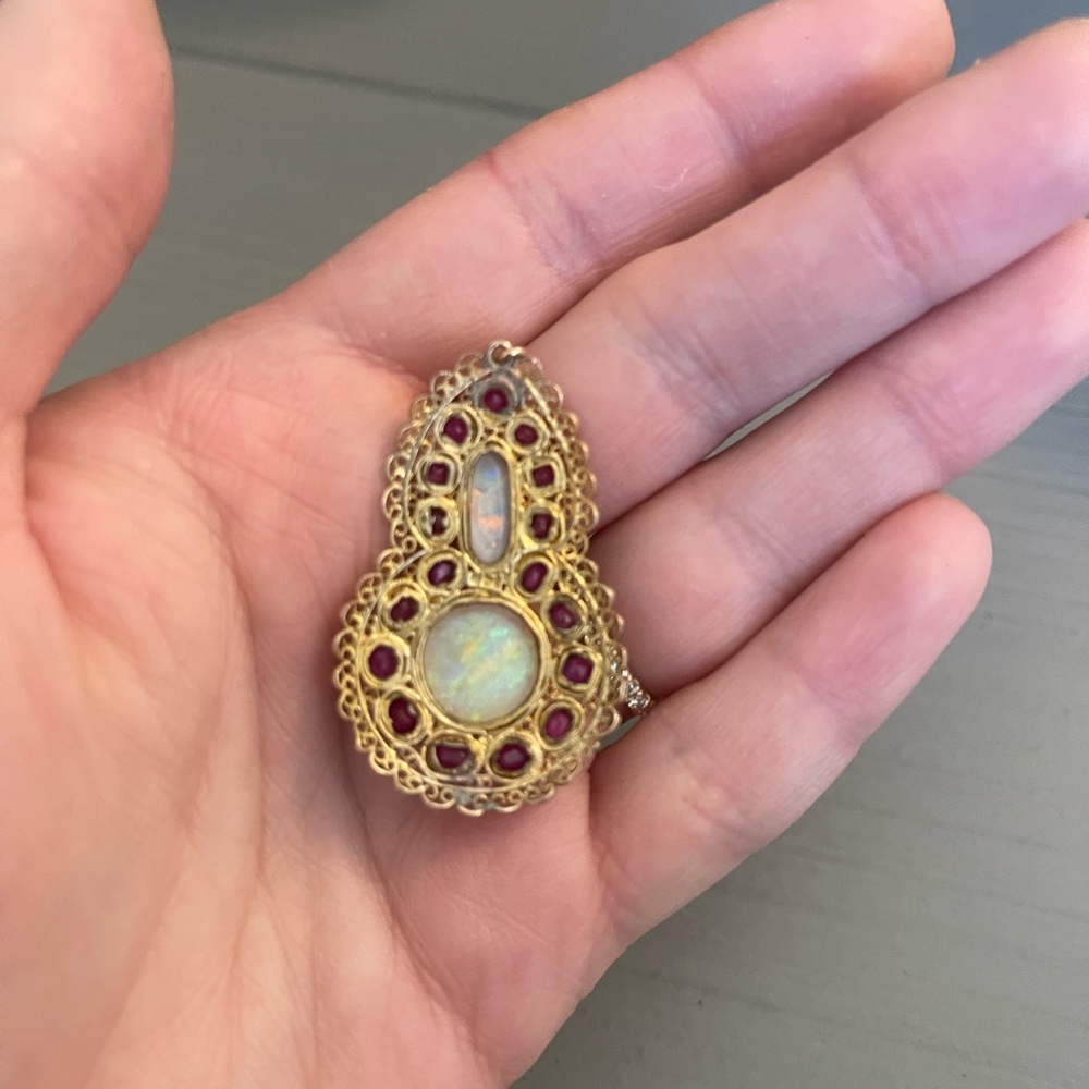 Opal And Ruby Pendant - image 2
